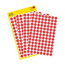 Kółka do zaznaczania Ø 8 mm, czerwone etykiety papierowe, etykiety okrągłe z trwałym klejem, etykiety do oznaczenia 416 etyk. / op., Avery 3010