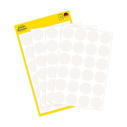 Kółka do zaznaczania Ø 18 mm, białe etykiety papierowe, etykiety okrągłe z trwałym klejem, etykiety do oznaczenia 96 etyk. / op., Avery 3170
