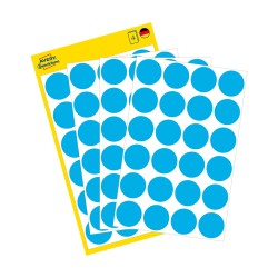 Kółka do zaznaczania Ø 18 mm, niebieskie etykiety papierowe, etykiety okrągłe z trwałym klejem, etykiety do oznaczenia 96 etyk. / op., Avery 3005