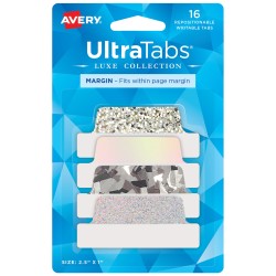 Zakładki indeksujące Ultra Tabs 63,5 x 25,4 mm, holograficzne zakładki indeksujące 16 szt., Avery 74179