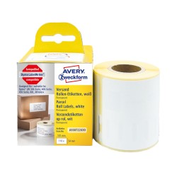 Etykiety na rolce, etykiety na paczki 54 x 101 mm, etykiety do termodruku, białe etykiety papierowe, etykiety kurierskie 110 etyk / 1 rolka, Avery ASS0722430