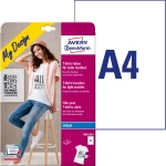 Naprasowanki na ubrania A4, naprasowanki na jasne tkaniny 10 ark. / op., białe naprasowanki, Avery MD1002