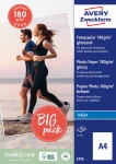 Papier fotograficzny A4 210 x 297 mm, błyszczący 180 g, biały papier fotograficzny do drukarki 100 ark., Avery 2496