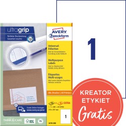 Trwałe etykiety papierowe 210 x 297 mm, białe etykiety samoprzylepne, etykiety do druku 220 ark. / op., Avery 3478-200