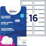 Samoprzylepne identyfikatory do zadruku, A4, 20 ark./op., 88,9 x 31 mm, białe, sztuczny jedwab, Avery L4783-20