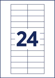 Wkłady do identyfikatorów, 64 x 22 mm, 10 ark/240 wkładów, białe identyfikatory, Avery DPC6422A-10