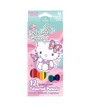 HELLO KITTY - KREDKI OŁÓWKOWE TRÓJKĄTNE 12 KOLORÓW - PINK 1 /12/