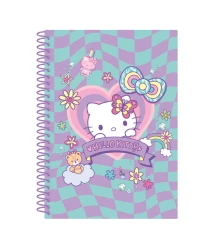 HELLO KITTY - KOŁOBRULION B5 /100 K/PLASTIKOWA SPIRALA/KRATKA - WZÓR 2 - PINK 1 /24/