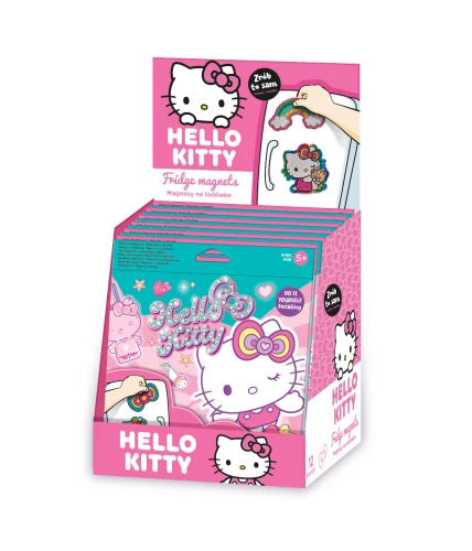 HELLO KITTY - MAGNES NA LODÓWKĘ - MIX 2 WZORÓW - DISPLAY 12 SZT - PINK 1 /12/
