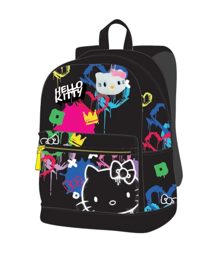 HELLO KITTY - CROSS - PLECAK MŁODZIEŻOWY (17) - BLACK NEON