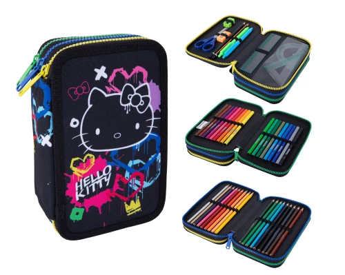HELLO KITTY - JUMPER 3 - PIÓRNIK POTRÓJNY Z WYPOSAŻENIEM - BLACK NEON