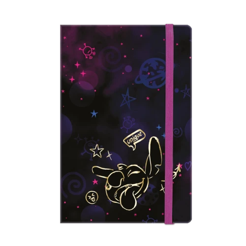 DISNEY GOLD - NOTES A5 / 80 K. LINIA Z GUMKĄ - WZÓR 1 - STITCH /12/