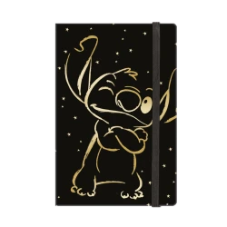 DISNEY GOLD - NOTES  A5 /80 K. LINIA Z GUMKĄ - WZÓR 3 - STITCH /12/