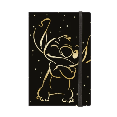 DISNEY GOLD - NOTES  A5 /80 K. LINIA Z GUMKĄ - WZÓR 3 - STITCH /12/