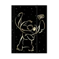 DISNEY GOLD - TECZKA KARTONOWA A4 Z GUMKĄ - WZÓR 1 - STITCH /12/