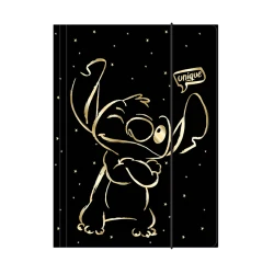 DISNEY GOLD - TECZKA KARTONOWA A4 Z GUMKĄ - WZÓR 1 - STITCH /12/