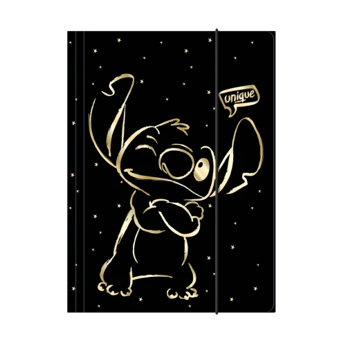 DISNEY GOLD - TECZKA KARTONOWA A4 Z GUMKĄ - WZÓR 1 - STITCH /12/