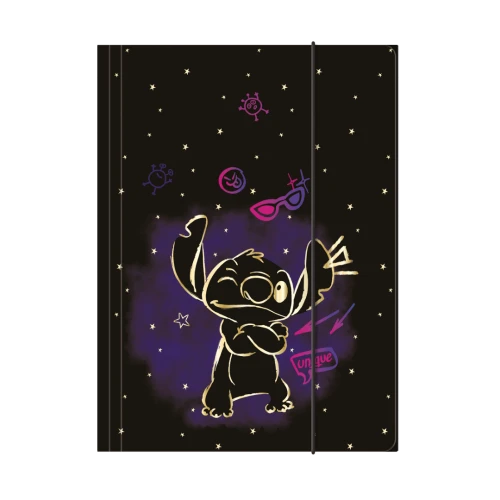 DISNEY GOLD - TECZKA KARTONOWA A4 Z GUMKĄ - WZÓR 3 - STITCH /12/