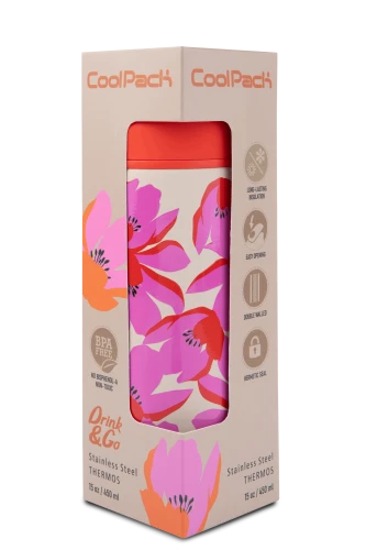 COOLPACK - VECTIS - BIDON METALOWY Z KUBECZKIEM - FLORES ROSA