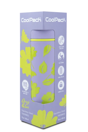 COOLPACK - VECTIS - BIDON METALOWY Z KUBECZKIEM - FLORES LILA