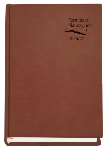 T-155V-S2 Kalendarz dla nauczyciela na rok szkolny 2026/27 z okładką brązową, gładką.