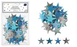 Interdruk Brokatowe naklejki piankowe samoprzylepne 36szt STARS