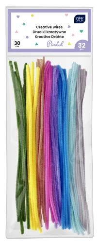Interdruk Druciki kreatywne 30cm 32szt.Pastel
