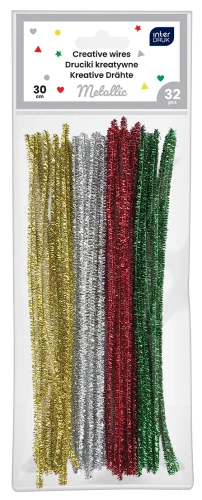 Interdruk Druciki kreatywne 30cm Metallic 32szt