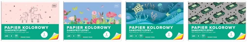Interdruk Papier kolorowy samoprzylepny A5 8 80g