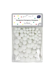 Interdruk Pompony do dekoracji 80szt.White
