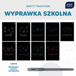 Interdruk Zeszyty tematyczne ze ściągą komplet 9sztuk +gratis długopis1)