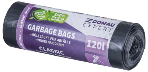 Worki na odpady DONAU EXPERT, klasyczne, LDPE, 120l, 10 szt., czarne