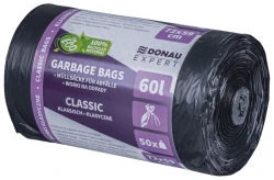 Worki na śmieci odpady DONAU EXPERT, klasyczne, LDPE, 60l, 50 szt., czarne