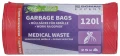 Worki na odpady medyczne DONAU EXPERT, LDPE, 120l, 25 szt., czerwone