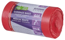 Worki na odpady medyczne DONAU EXPERT, LDPE, 60l, 50 szt., czerwone