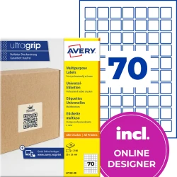 Etykiety do kodów QR, papierowe, z trwałym klejem, białe, 25x25mm,30ark