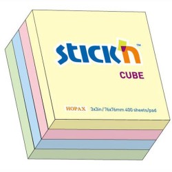 Hopax Notes Kostka 76x76mm Mix 4 Kol Pastel 400 Kartek