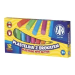 Plastelina 12 Kolorów Brokat Astra 303107001