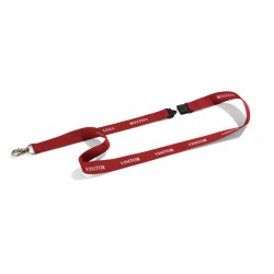 Durable Czerwona Taśma Tekstylna Smycz Z Nadrukiem Visitor 823803