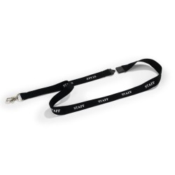 Durable Czarna Taśma Tekstylna Smycz Z Nadrukiem Staff 823901