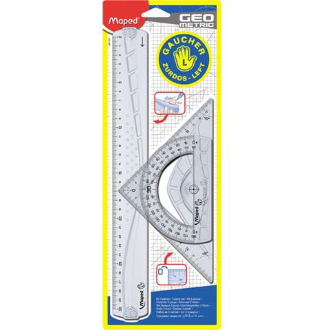 Zestaw Start Medium - Linijka, Ekierki, Kątomierz - Komplet Do Geometrii 20 Cm
