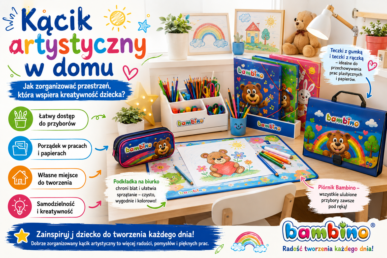 Kącik artystyczny w domu – organizacja przestrzeni sprzyjającej kreatywności