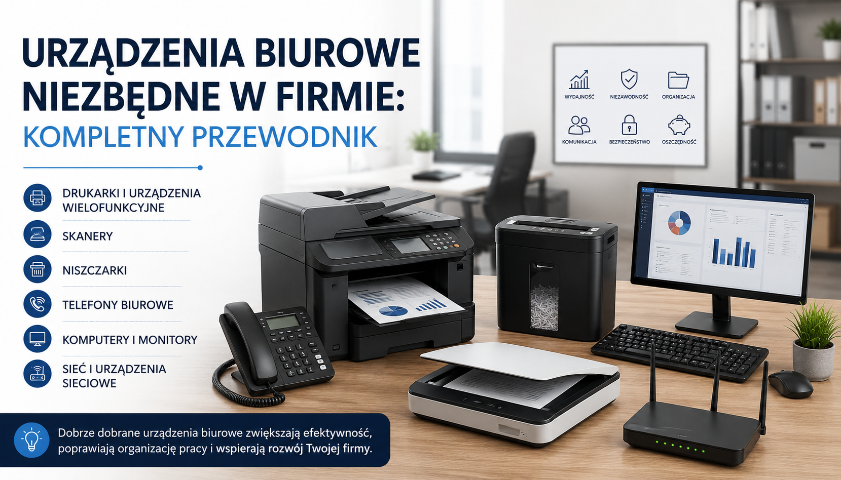 Urządzenia biurowe niezbędne w firmie: Kompletny przewodnik